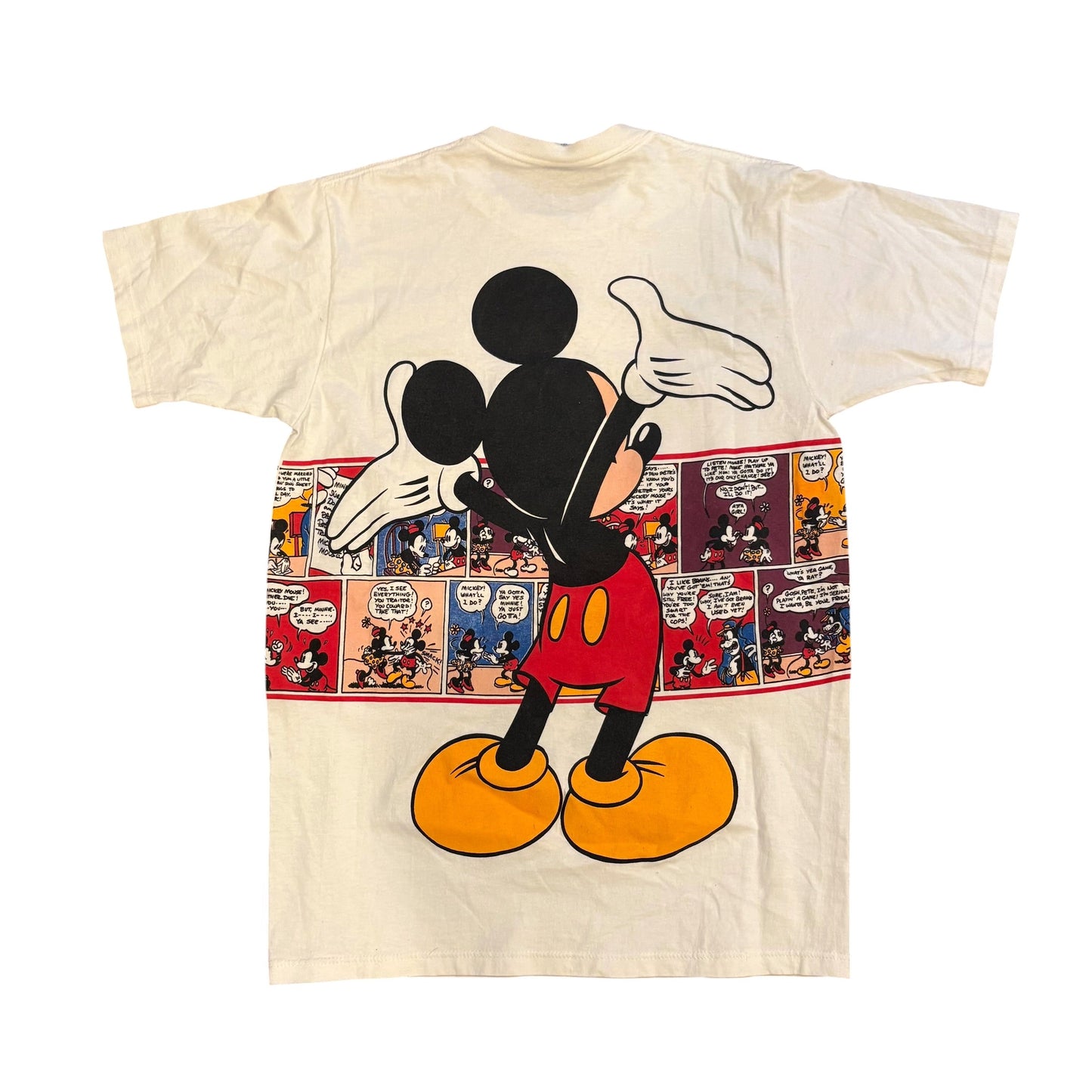 Vintage 90s Mickey Mouse Comic Strip All-Over-Print Tee