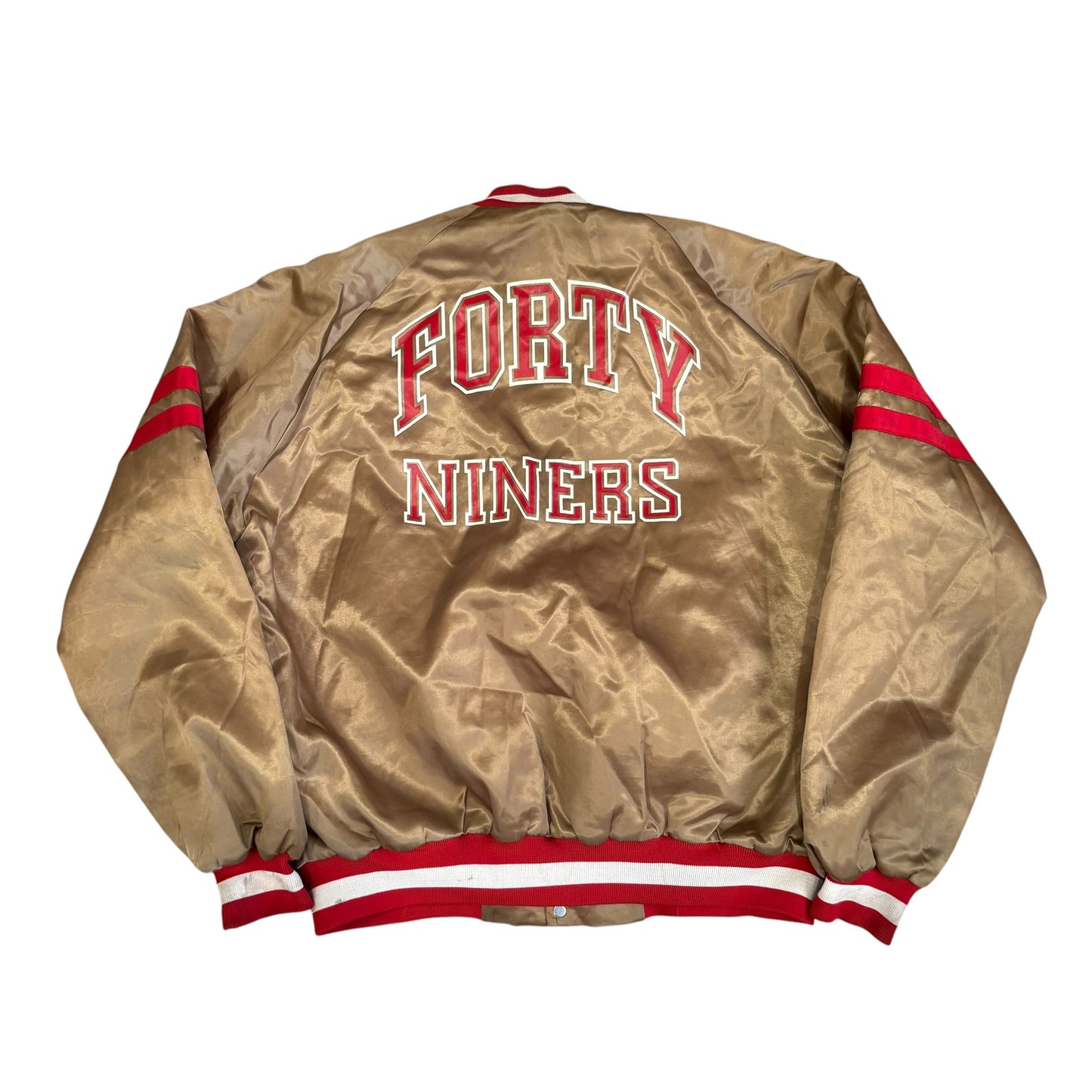 Vintage SF 49ers Chalk Line Satin Bomber Jacket