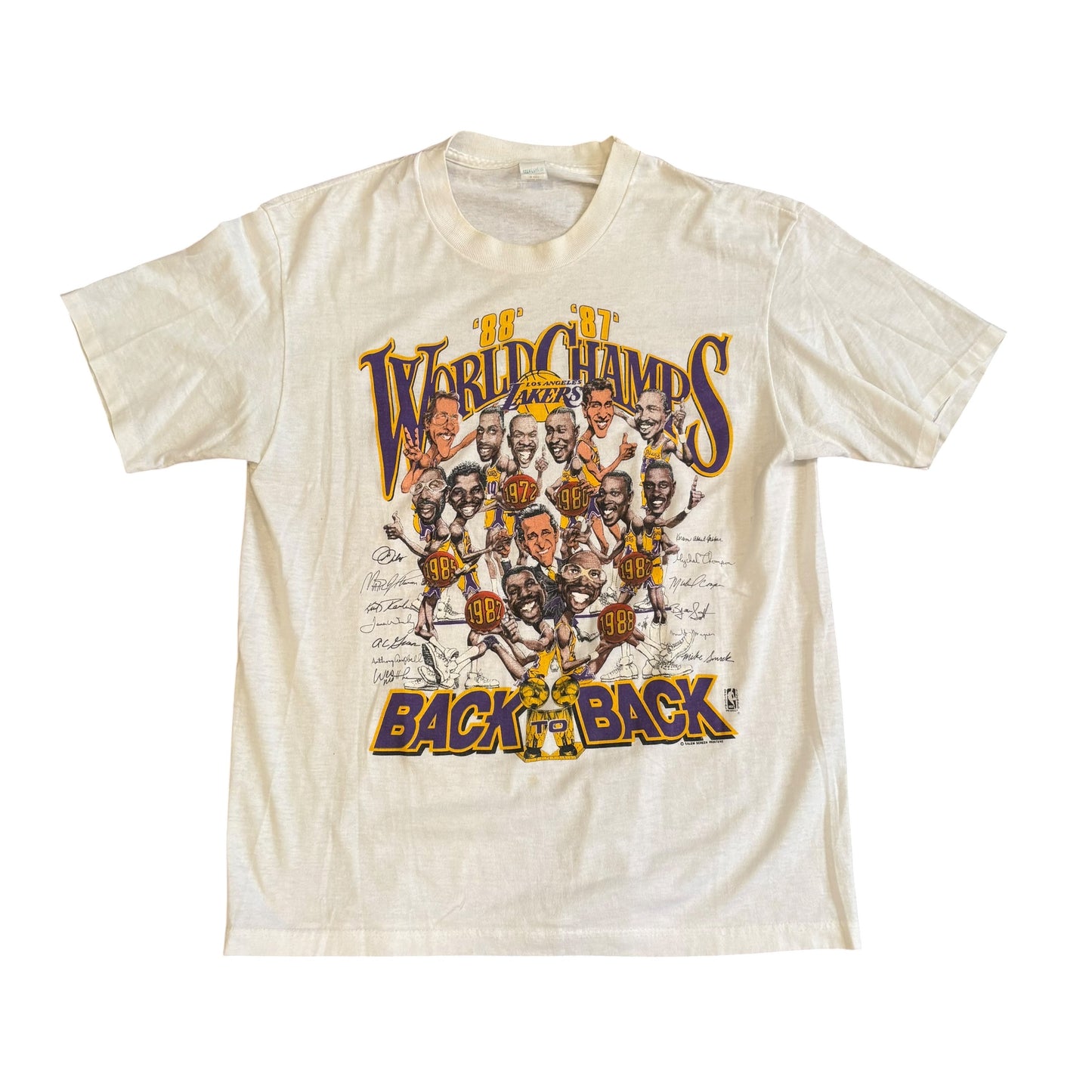 Vintage 1988 Lakers Back-to-Back World Champions T-Shirt — L