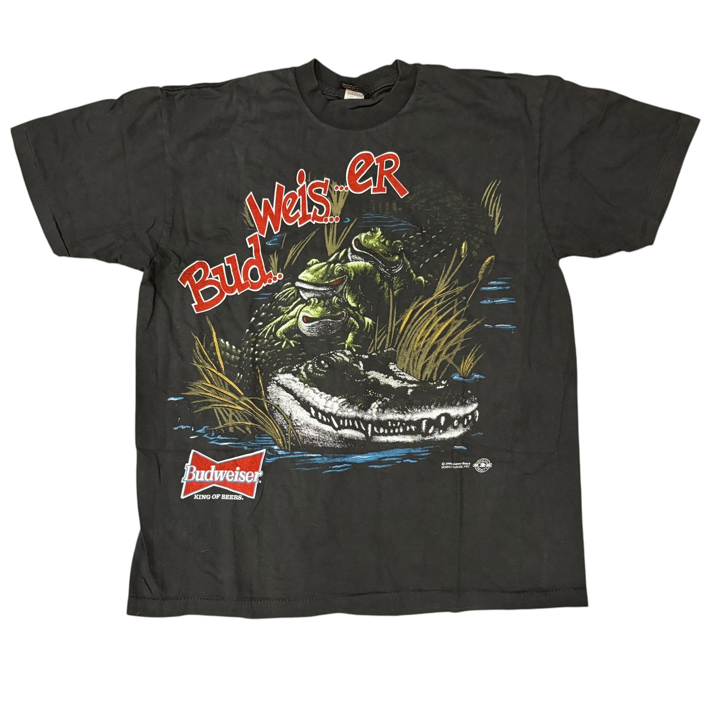 Vintage Bootleg Budweiser T-Shirt — Black XL