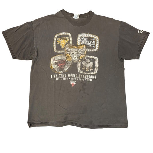 Chicago Bulls 'Five Time World Champions' Tee | Vintage NBA Tee