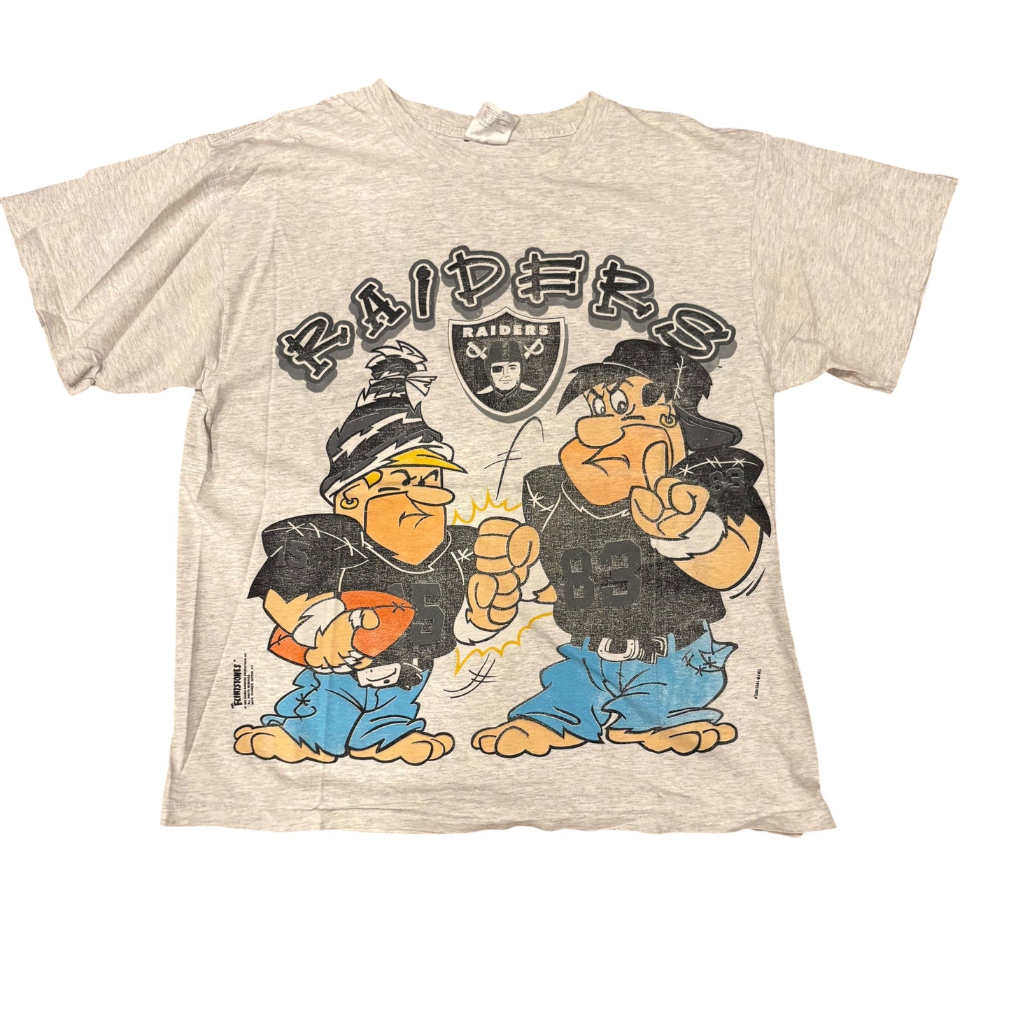 Vintage Raiders x Flintstones Tee — Gray