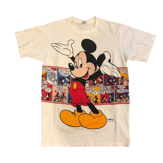 Vintage 90s Mickey Mouse Comic Strip All-Over-Print Tee