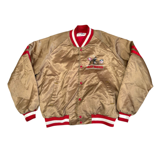 Vintage SF 49ers Chalk Line Satin Bomber Jacket