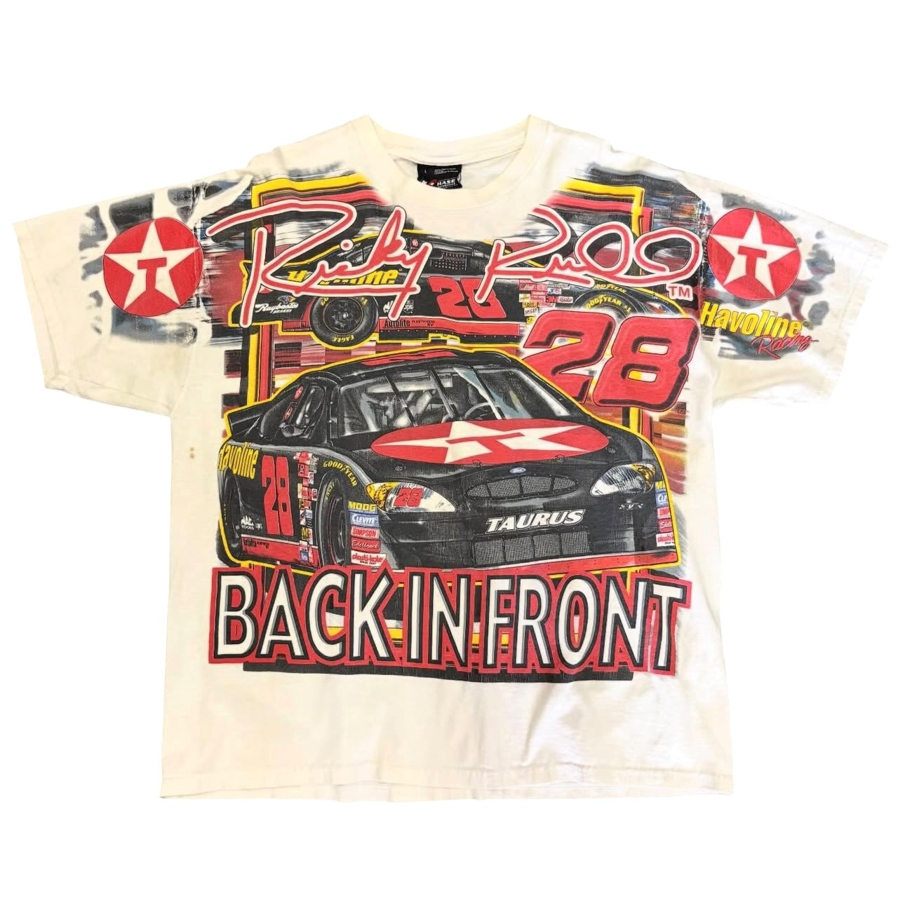 Vintage Ricky Rudd #28 Havoline NASCAR AOP Tee