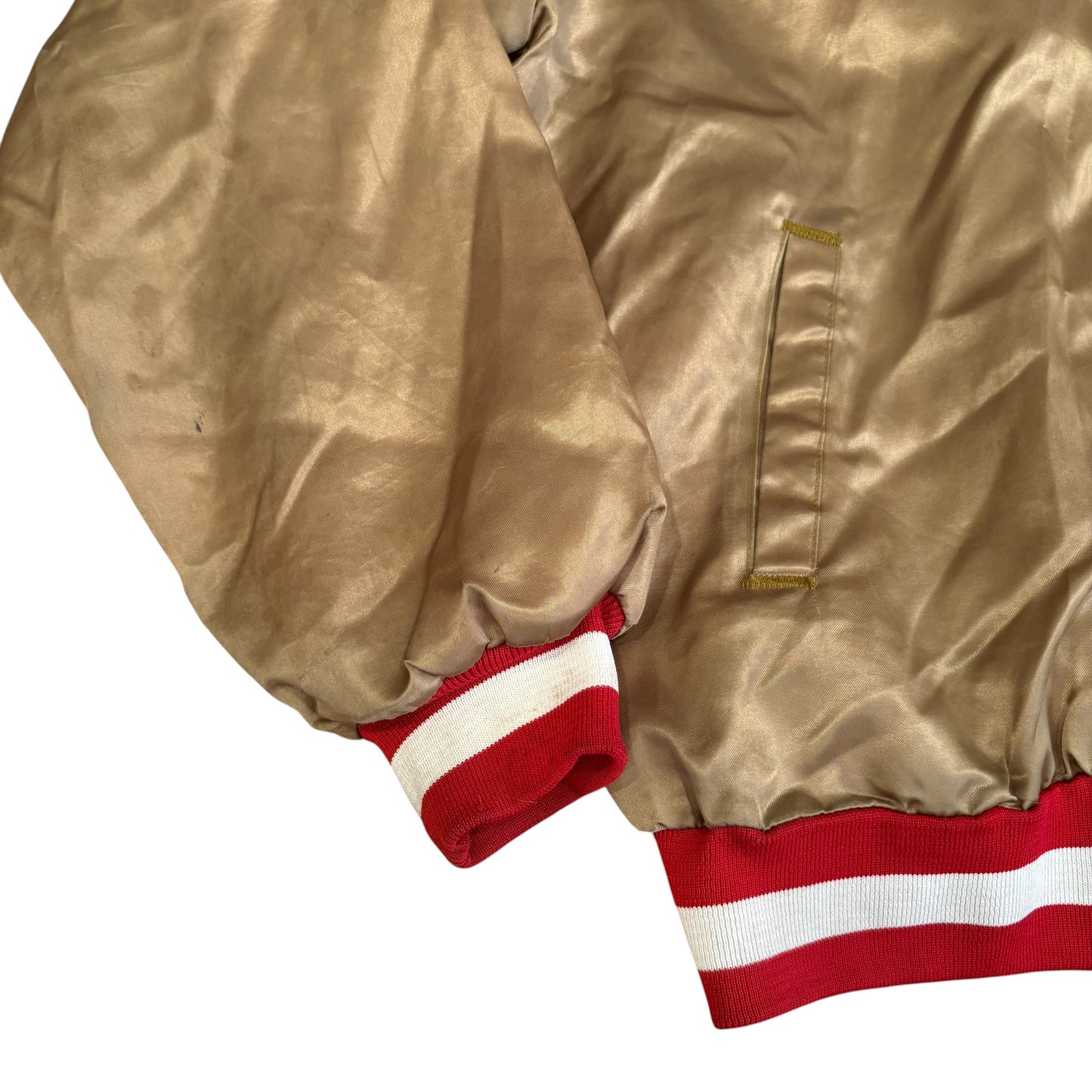 Vintage SF 49ers Chalk Line Satin Bomber Jacket