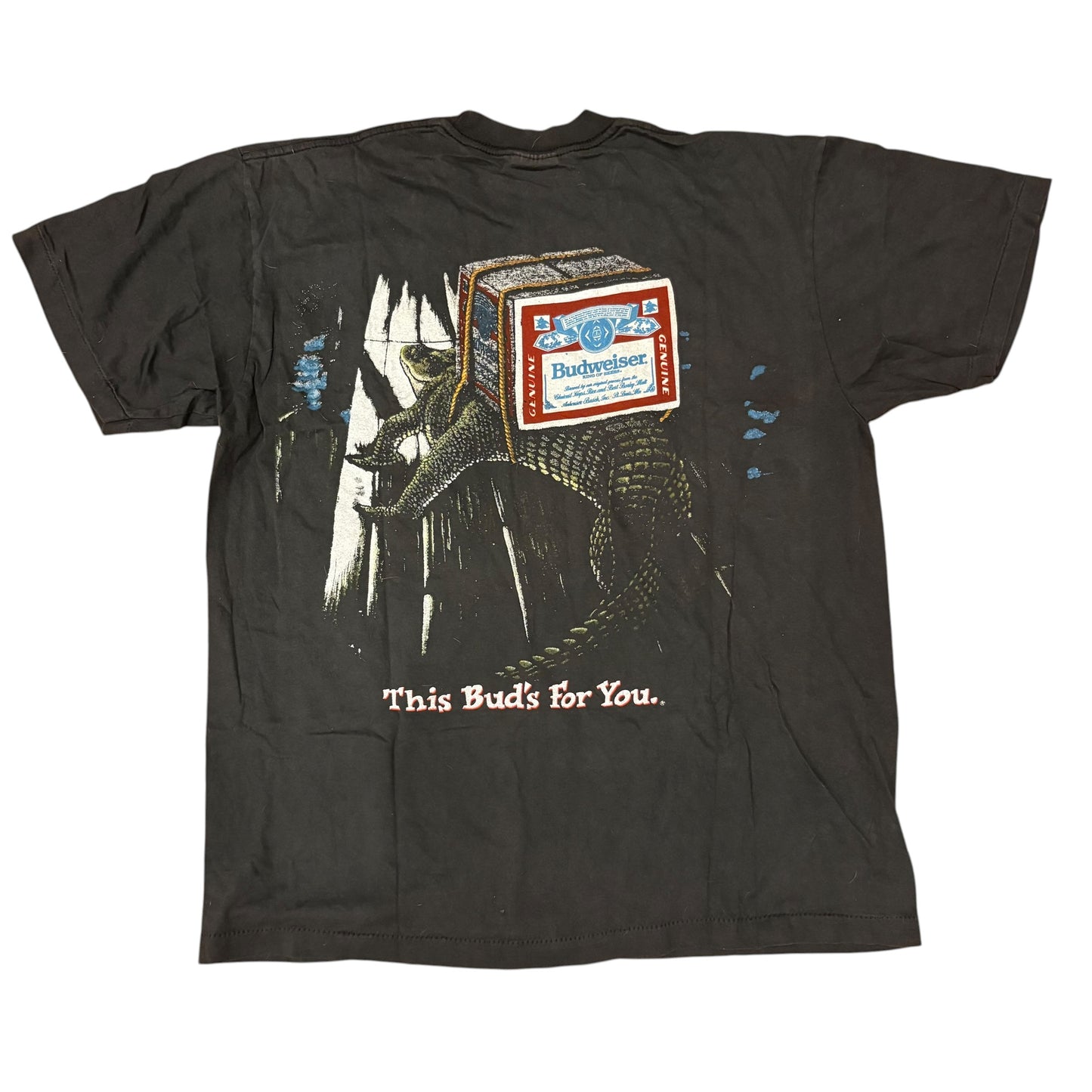 Vintage Bootleg Budweiser T-Shirt — Black XL