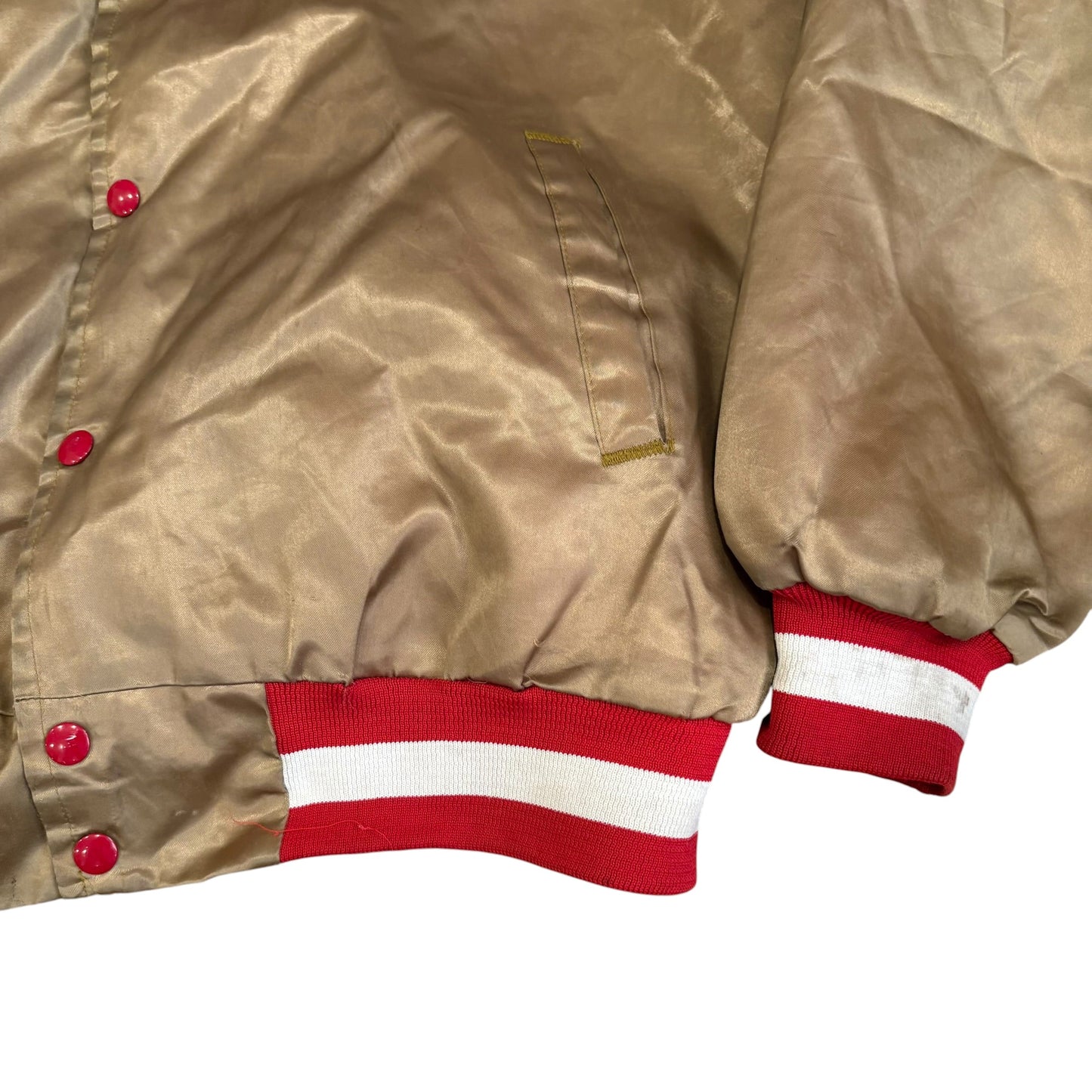 Vintage SF 49ers Chalk Line Satin Bomber Jacket